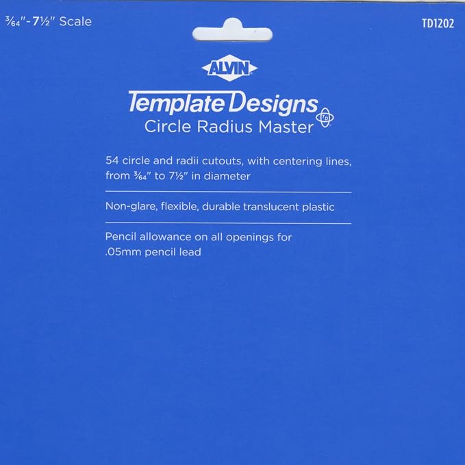 ALVIN Circle Radius Master Template TD1202, Template - Image 7