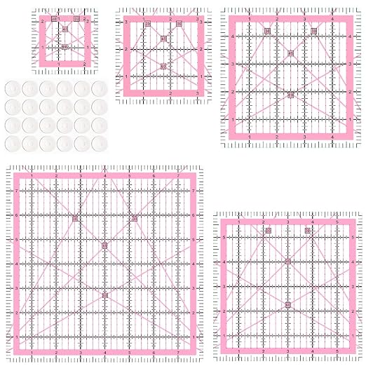 Quilting Rulers, 5 Square Ruler Quilting Templates by HUIFARI