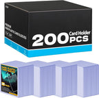 200 Count Card Sleeves Hard Plastic, Sooez 35PT Card Holder, Rigid Card Case by Sooez
