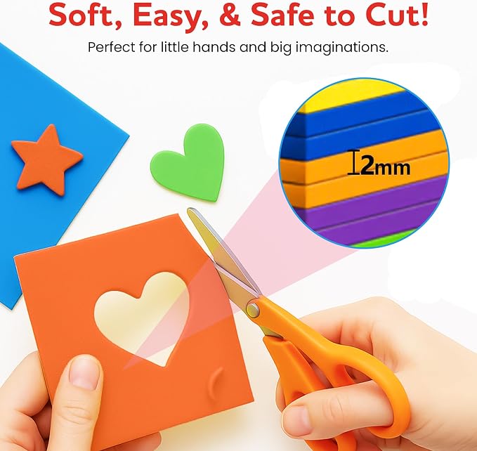 Self-Adhesive EVA Foam Sheets for Crafts – 2mm Thickness 8 Orange Sheets - Image 4