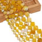 34pcs Natural Yellow Striped Agate Stone Beads - Image 3