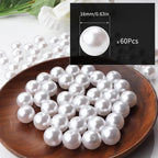 60pcs White 16mm Pearl Beads - Image 2