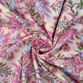 E-Tailor® Indian Ethnic 100% Cotton Voile Running Hand Block Print Natural by E-Tailor