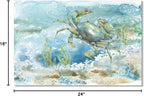Nautical Wall Decor Green Crab Canvas Painting Ocean Bathroom Decor Sea Grass - Image 7