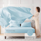 MUXHOMO 5 Pieces Twin XL Comforter Set, Seersucker Bed in a Bag Twin XL Size - Image 3