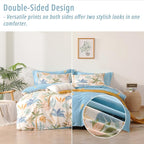 LEMIROE Tropical Coastal Blue Cotton Comforter King Size 3Pcs - Image 3