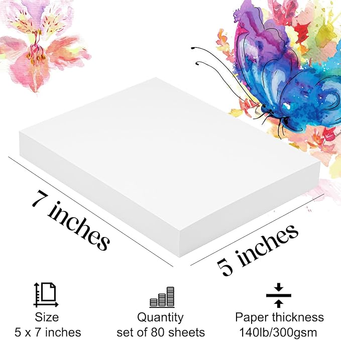Watercolor Paper 5x7 inches 80 Sheets, Heavyweight Artist Paper 140lb/300GSM - Image 4