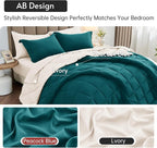 MUXHOMO 7 Pieces Queen Comforter Set, Reversible Bed in a Bag Queen Size - Image 3