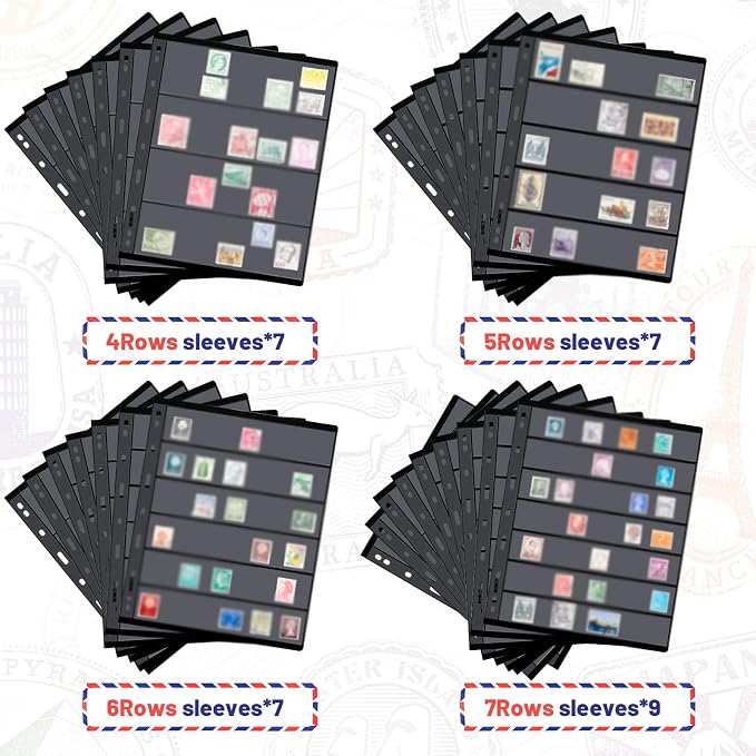 Gersoniel 30 Pieces stamp collecting supplies stamp collector pages Album sheets - Image 3