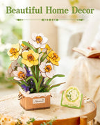 Rowood 3D Puzzles for Adults, Mother's Day DIY Wooden Flower Narcissus Craft Kit - Image 5