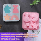 2 Pack Unicorn Molds Silicone 4 Cavity 3D Big Cartoon Themed Baking Mould Tray - Image 9