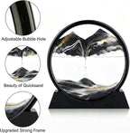 Moving Sand Art Picture- Sand Art Liquid Motion 3D Sandscape, Round Glass Frame - Image 3