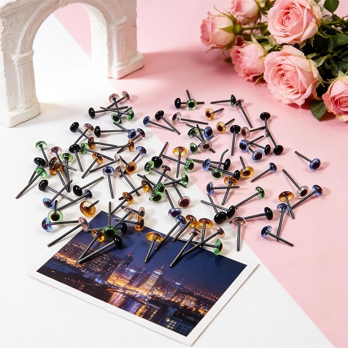TOAOB 100pcs 3mm Glass Eyes Kits Mixed Colors - Image 5