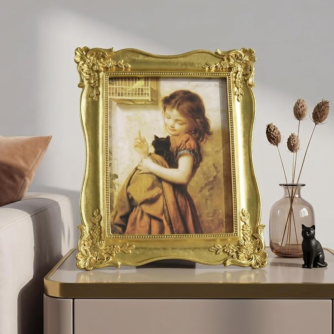 Cuspin 8x10 Vintage Gold Picture Frame, Ornate Antique Resin Photo Frame | 8 by - Image 8