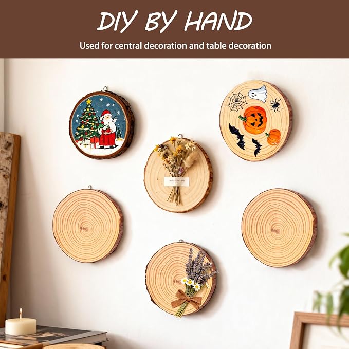 FSWCCK 6 PCS Unfinished Wood Slices - Image 5