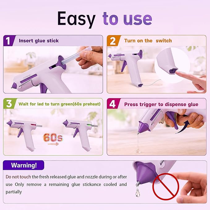 Cordless Hot Glue Gun, Fast Preheating Mini Glue Gun and 20 Sticks Set - Image 6