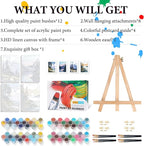 Fountor 4 Pack Framed Paint by Numbers Kit - Image 5