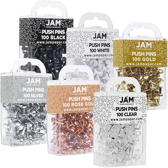 JAM PAPER Colorful Push Pins - Image 2