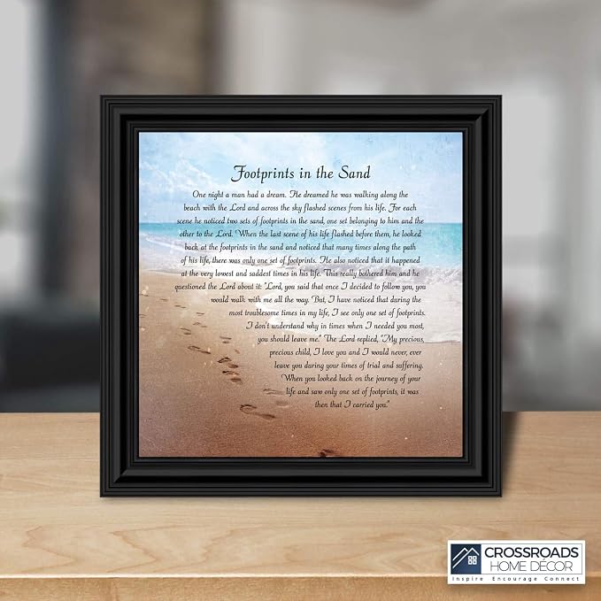 Footprints in the Sand Inspirational Wall Art, Beach Decor, Christian Gifts - Image 4