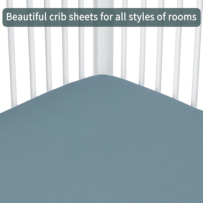 GUNTAIL Baby Crib Sheets for Boys Girls, 2 Pack Fitted Crib Sheet for Standard - Image 5