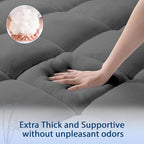 ELEMUSE King Grey Cooling Bamboo Viscose Mattress Topper - Image 3