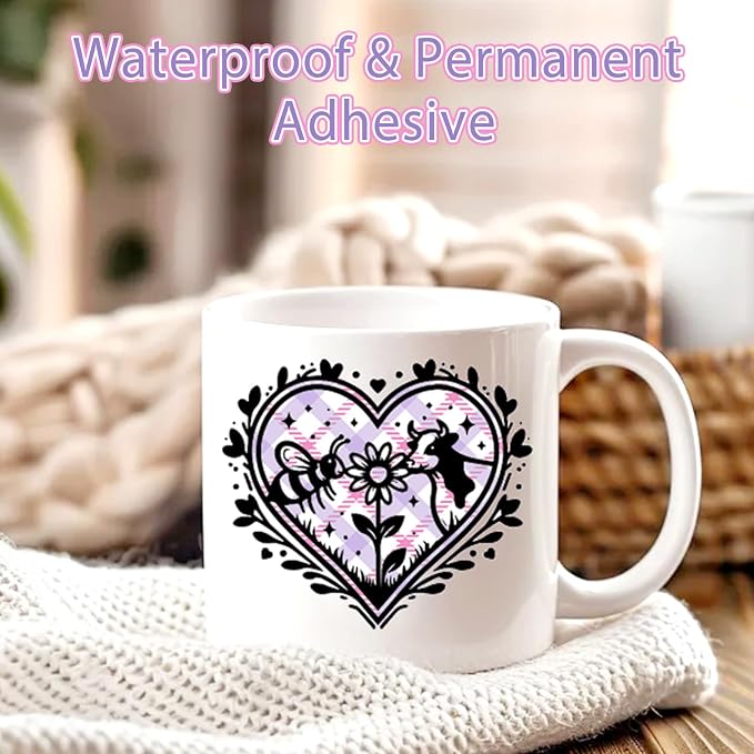 Tintnut Pink Purple Plaid Permanent Vinyl, waterproof, easy peel & stick - Image 5