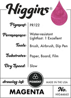 Higgins Magenta Pigmented Drawing Ink - Image 3