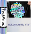 TECKWRAP Heat Transfer Vinyl for T-Shirts, Holographic Silver | Easy Weed HTV by TECKWRAP
