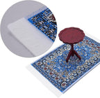 1:12 Scale Miniature Rug Carpet and End Table Wooden Side Table Dollhouse - Image 7