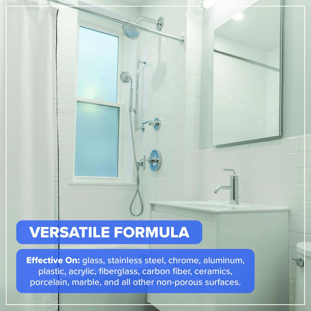 Fiberglass Shower Cleaner - 32 oz Fiberglass Cleaner for Bathtubs, Showers, Tile, Faucets & Bathrooms - Helps Remove Stains from Rust, Soap Scum & Hard Water - Streak-free, Non-Toxic Spray