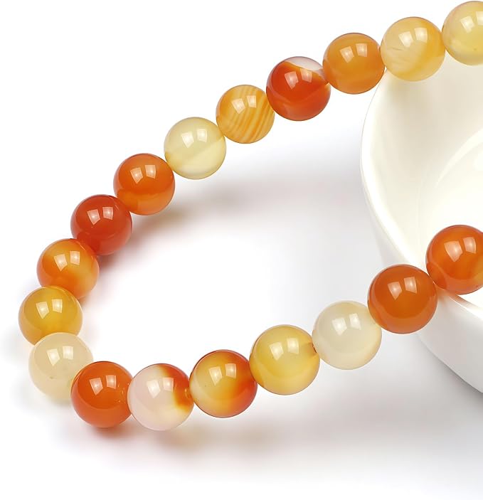 MJDCB 7A Round Natural Red Carnelian Gemstone Beads Stone Loose Beads - Image 2