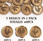 60 Pcs Wax Seal Stickers Set - Image 2