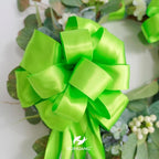 HUIHUANG Lime Green Wired Ribbon 1-1/2 inch Lime Green Satin Wire Ribbon - Image 7