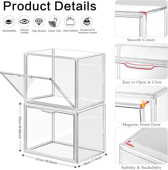 DILIBRA 4 Packs Clear Plastic Handbag Storage Organizer - Image 2