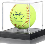 JupDec Softball Display Case Clear Acrylic Ball Holder, UV Protected Cube by JupDec