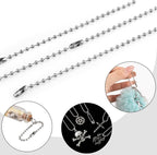 400 Pcs Long Bead Ball Chain Keychain, 3.9 Inch Silver, 2.4mm - Image 4