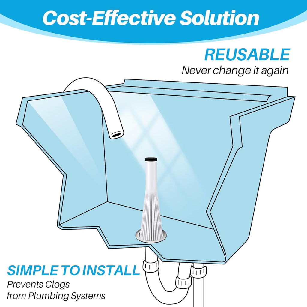 Feekoon 1 Pack Lint Trap for Washing Machine Utility Tub and Sink Drains, Laundry Lint Catcher with Rubber Plugs, Hair Catcher, Compatible with 1. 5''and 1. 75'' Drain to Prevent Clogs in Plumbing