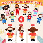 Lenwen 8 Piece Kids Hand Puppet Gifts Set 12 Inch Multicultural Plush Hand - Image 2