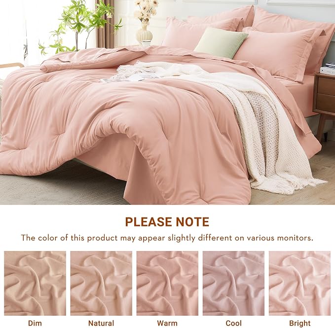 MUXHOMO 7 Pieces Queen Comforter Set, Soft Bed in a Bag Queen Size, All Season - Image 8