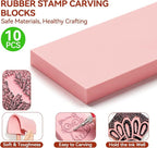WAYCOM 10-Pack Linoleum Blocks for Printmaking: Linocut kit - Image 3