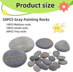 50PCS Painting Rocks, Medium Small & Tiny River Rocks - Image 3