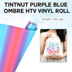 Tintnut Purple Blue Gradient Heat Transfer Vinyl Roll, easy cut & weed - Image 2