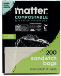 Matter Compostable Sandwich Bags for Food Storage, Eco-Friendly, Resealable, 200 Count