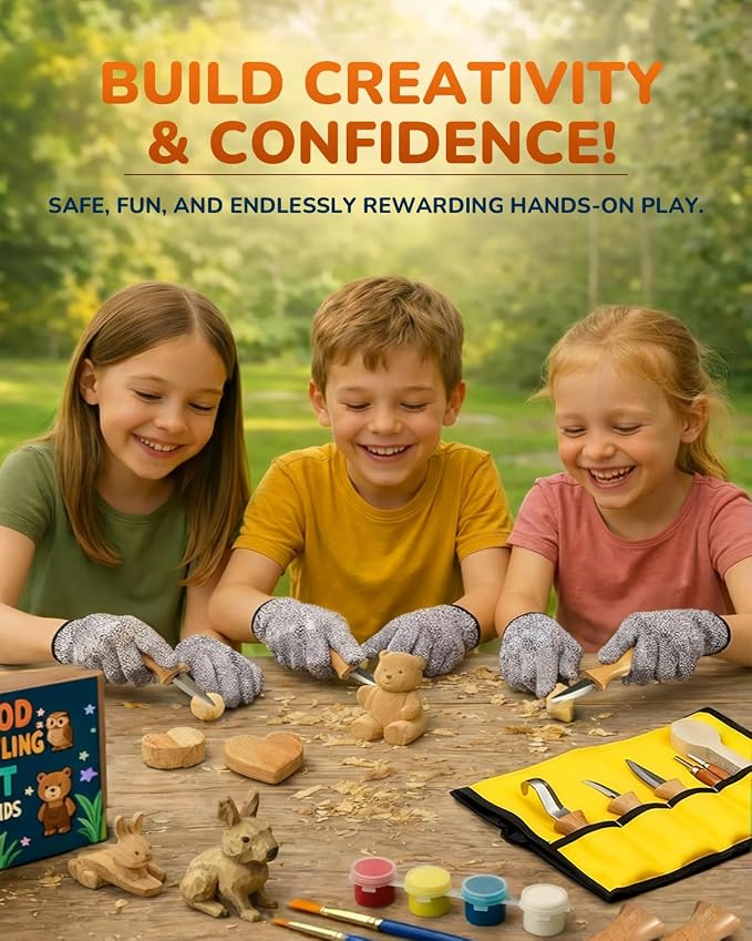 Wood Carving Whittling Kit for Kids: Wood Carving Tool Set - Image 3