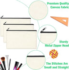 ZeeDix Canvas Zipper Pouch Bulk – 8.3 x 5 Inches Cotton Canvas Pouches - Image 3
