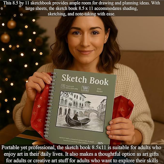 Sketch Book 8.5 x 11, Sketch Pad, 100 Sheets Spiral Sketchbook, Acid Free - Image 7