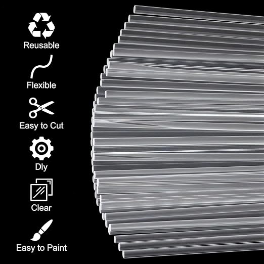 120 Pcs Clear Acrylic Rods, 2 mm 8 inch Diameter Acrylic Dowel Rods | Reusable - Image 7