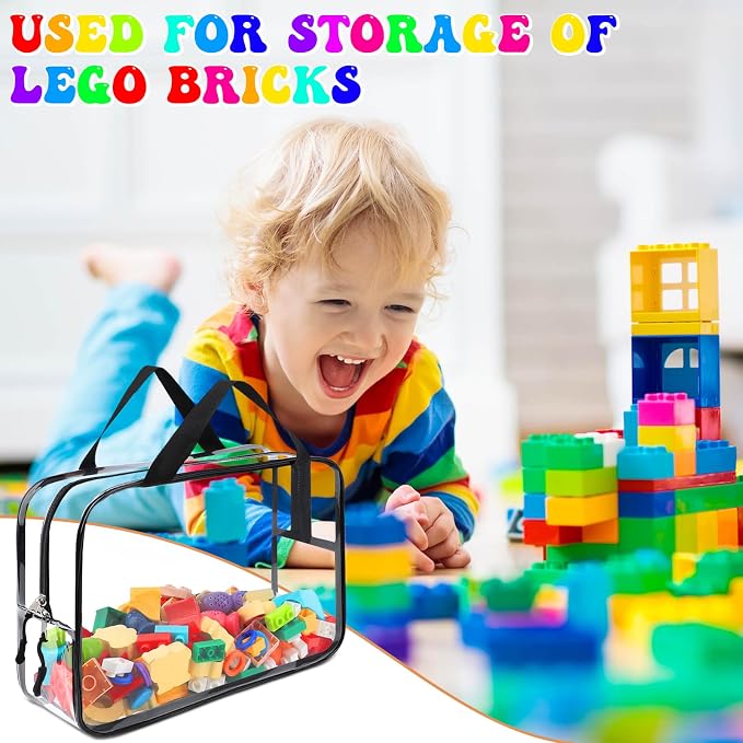 8 Packs Large Toy Storage Bags, Reusable Clear PVC Board Game Storage, Toy - Image 5