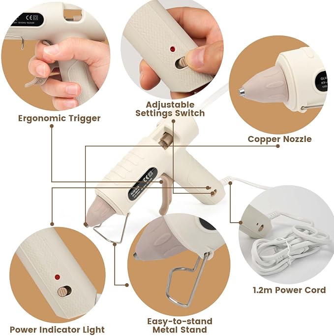 ADHES Mini Hot Glue Gun Kit, 40W High Temp Glue Gun - Image 4