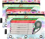 Unicorn Pink Pencil Pouch for 3 Ring Binder, 2 Pack Waterproof Pencil Bags - Image 2